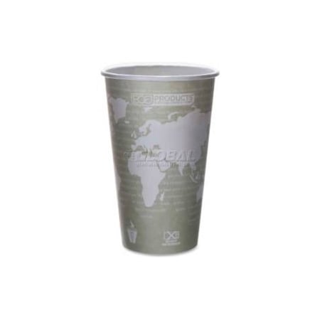 Eco-Products Eco-Products Hot Paper Cups, World Art, 16 Oz., Plant-Based Resin Inner Lining, 50/Pack, Green ECOEPBHC16WA